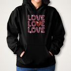 Love with Heart Rhinestone Shirt: Valentine's Day Sweatshirt for Women