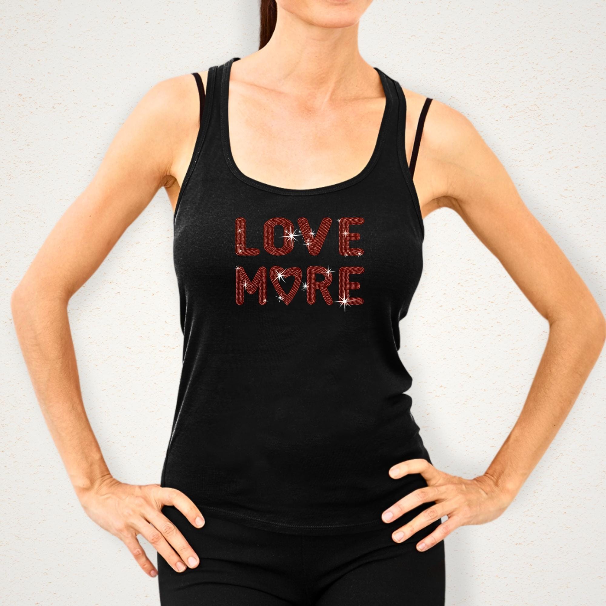 Love More Rhinestone Shirt: Bling Couple Valentine Tee Secondary image