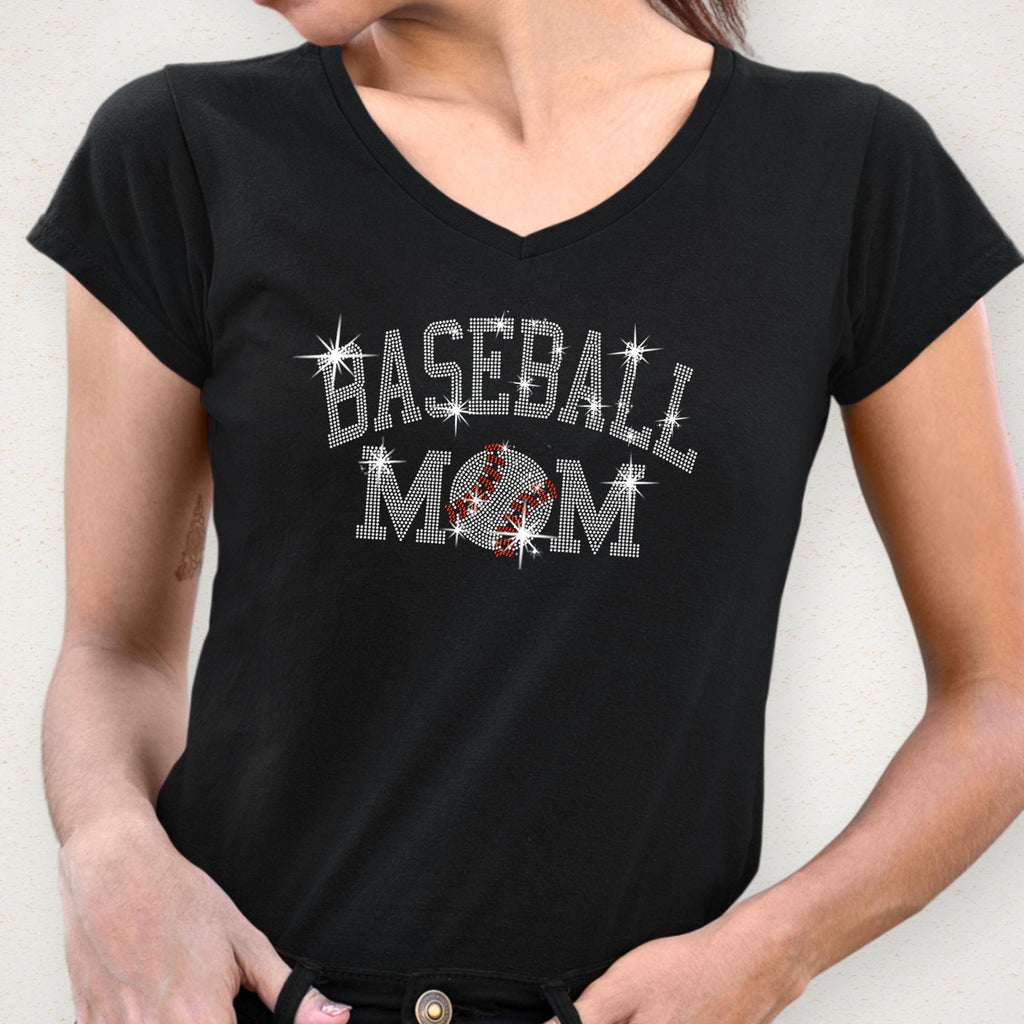 Baseball Mom Rhinestone Shirt: Sports Lover Mama Sweatshirt