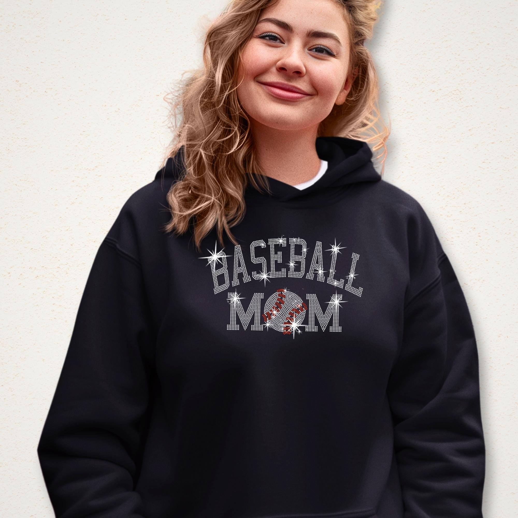 Baseball Mom Rhinestone Shirt: Sports Lover Mama Sweatshirt