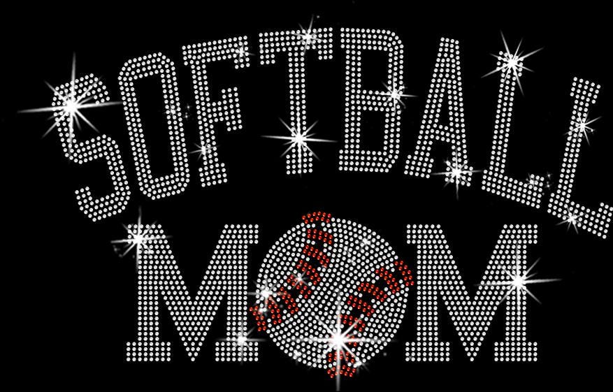 Softball Mom Bling Rhinestone Shirt: Sports Mama Sweatshirt