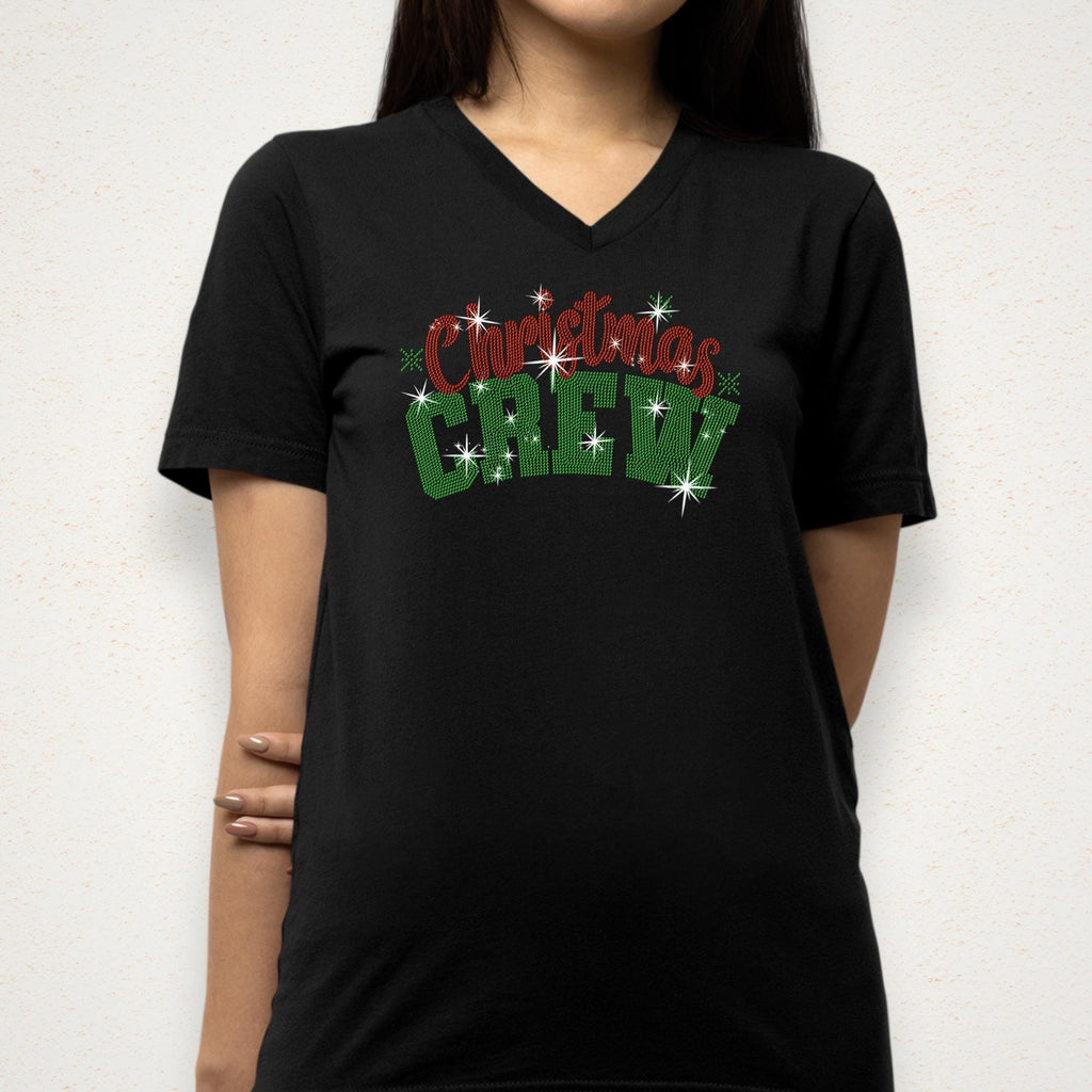 Christmas Crew Rhinestone T-shirt: Bling Family Christmas Shirt