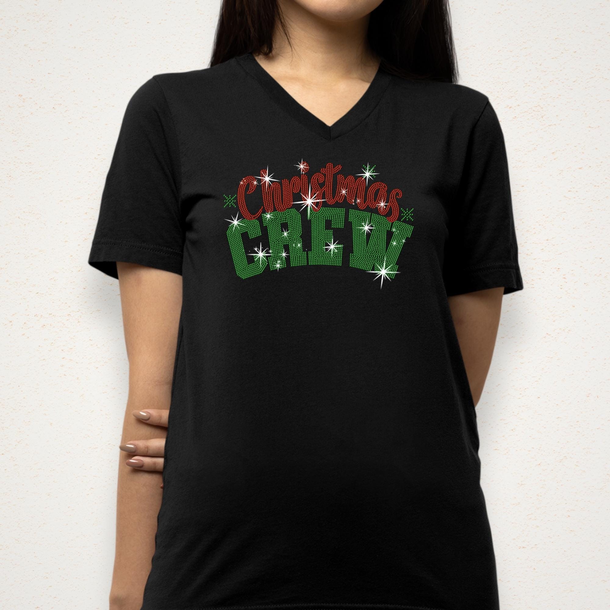 Christmas Crew Rhinestone T-shirt: Bling Family Christmas Shirt