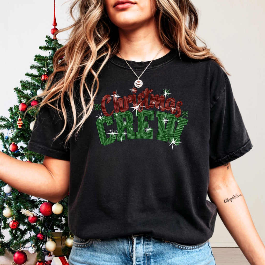 Christmas Crew Rhinestone T-shirt: Bling Family Christmas Shirt
