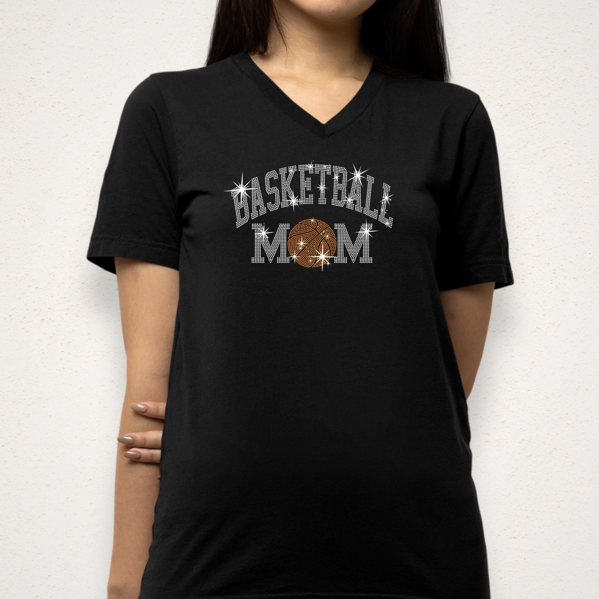 Basketball Mom Rhinestone Shirt: Basketball Lover Mama Bling Tee