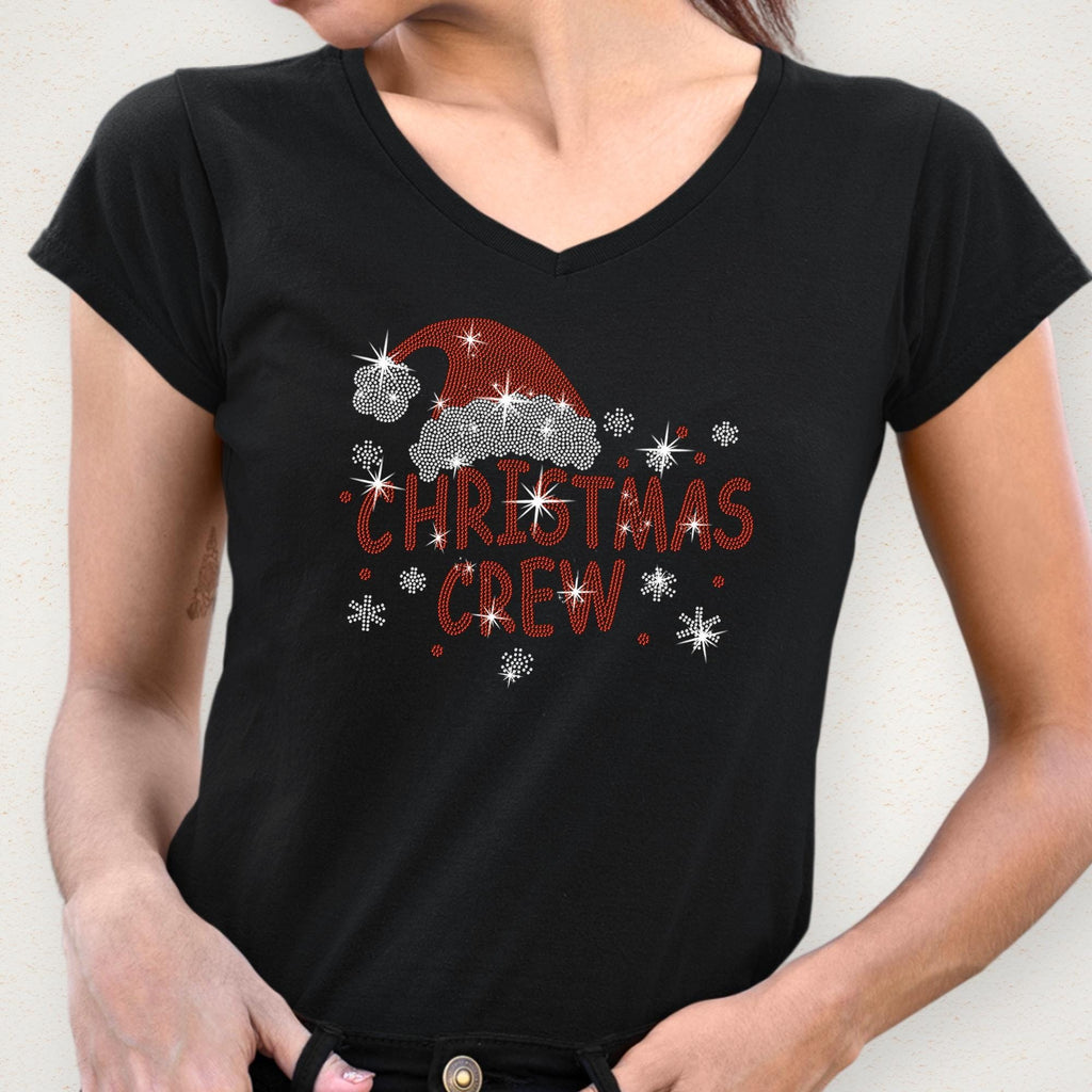 Christmas Crew Rhinestone Shirt: Xmas Family Matching Sweatshirt