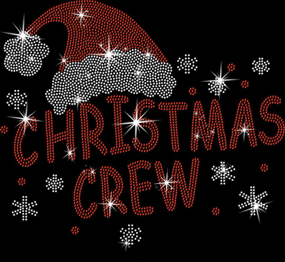 Christmas Crew Rhinestone Shirt: Xmas Family Matching Sweatshirt