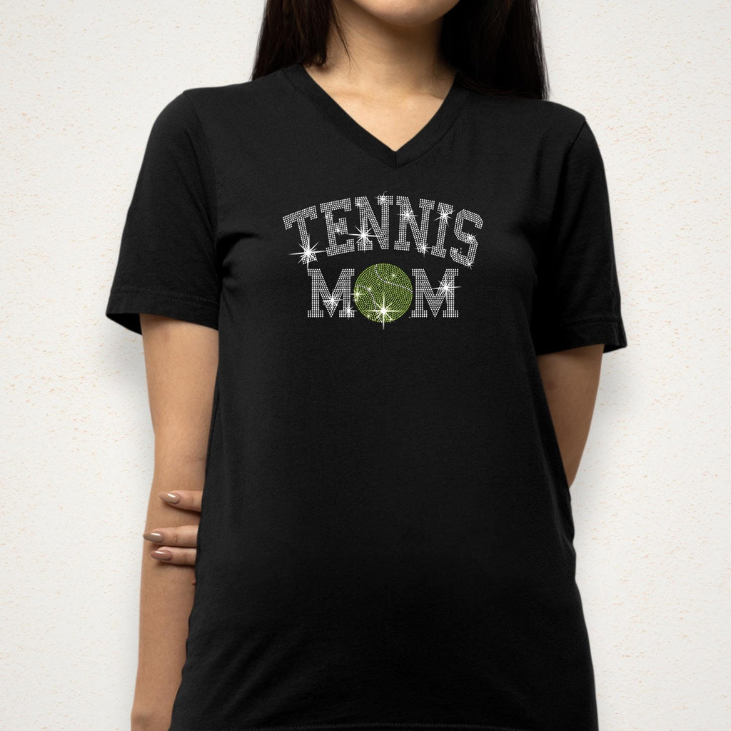 Tennis Mom Rhinestone Shirt: Tennis T-shirt for Womens