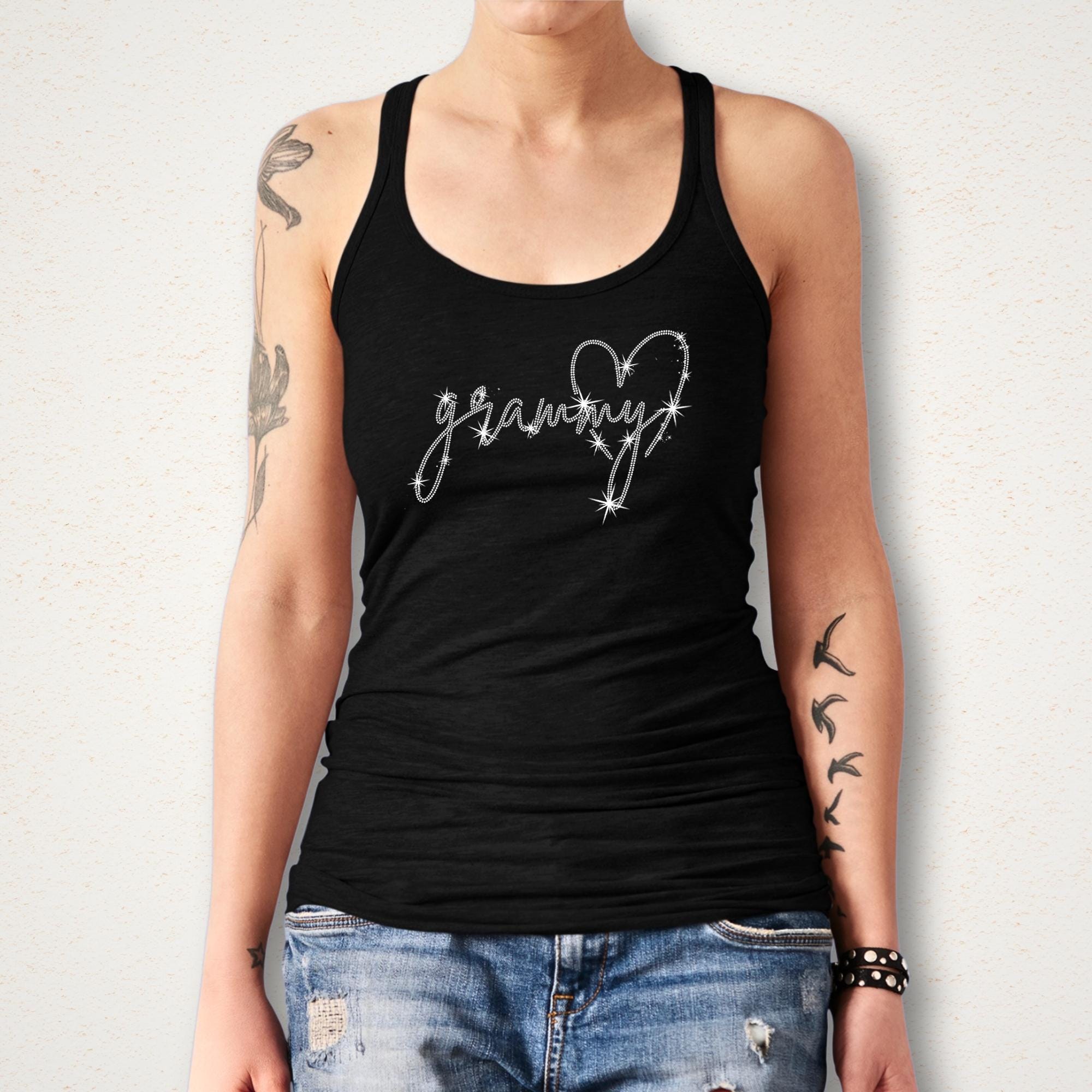 Grammy Heart Rhinestone Shirt: Cute Grandma Bling Tee