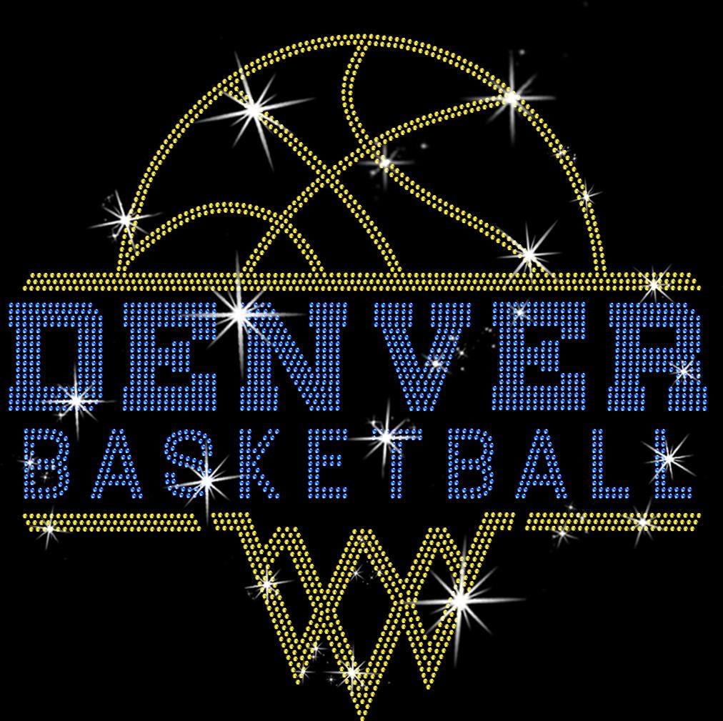 Denver Basketball Sports Team Rhinestone T-shirt: Basketball Team Fans Bling Sweatshirt