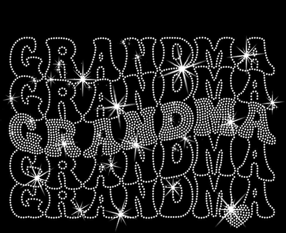 Grandma Wavy Stacked Rhinestone Shirt: Retro Grandma Sentimental Sweatshirt Gift