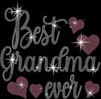 Best Grandma Ever Rhinestone Shirt: Best Mom Heart Themed Tee