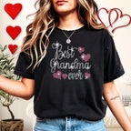 Best Grandma Ever Rhinestone Shirt: Best Mom Heart Themed Tee