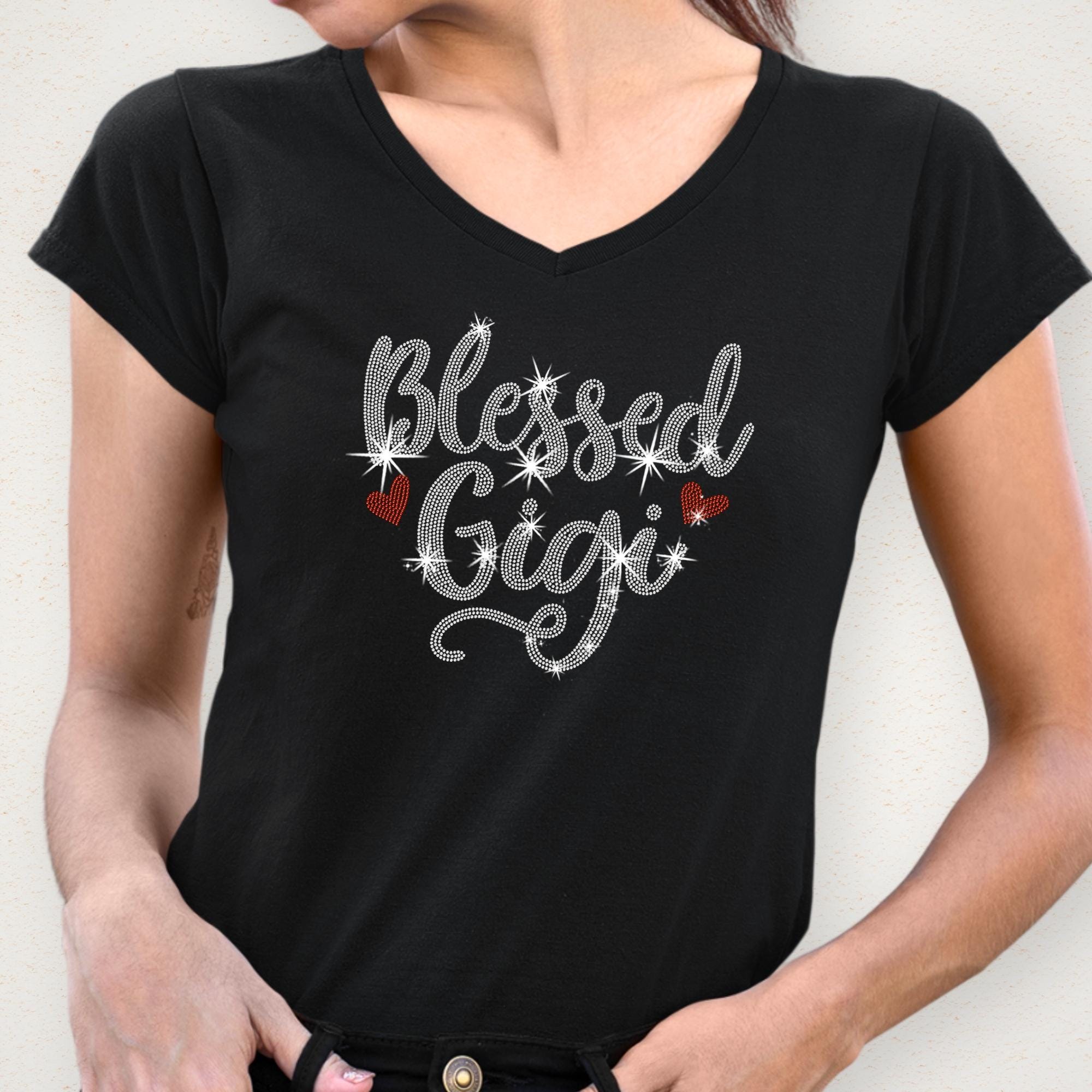 Retro Blessed Gigi Rhinestone Shirt: Cute Gigi Bling Sweatshirt Secondary image
