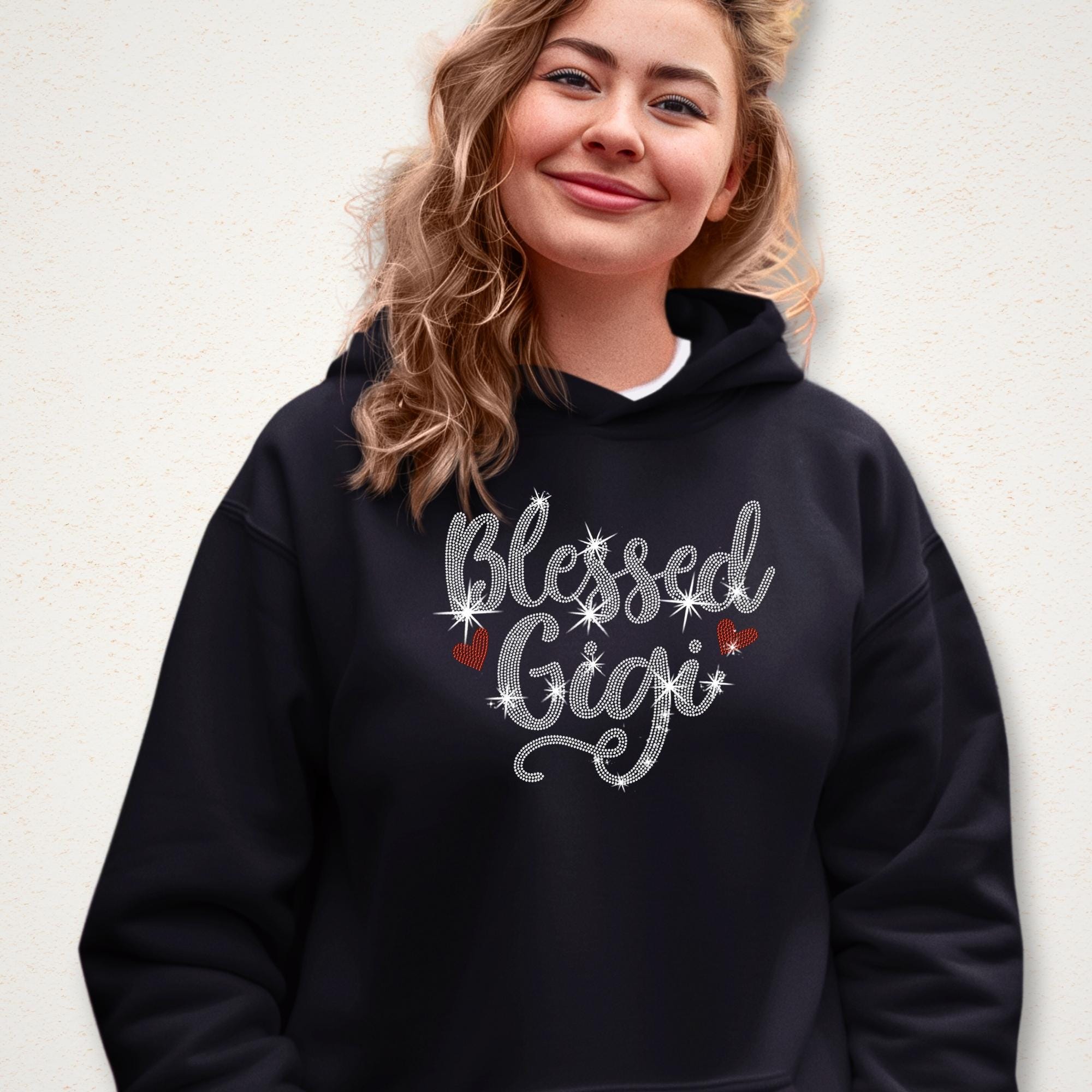 Retro Blessed Gigi Rhinestone Shirt: Cute Gigi Bling Sweatshirt