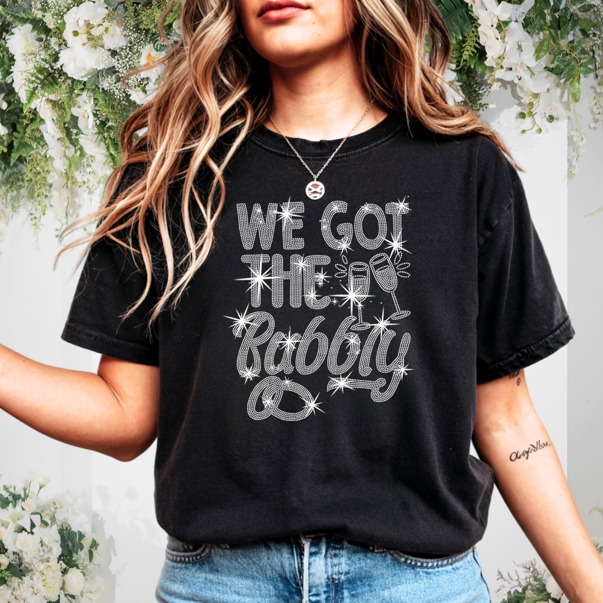 We Got the Bubbly Rhinestone Shirt: Sparkling Bubbly Champagne Tee