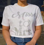 Miss to Mrs. Rhinestone Wedding Shirt: Newlywed Honeymoon Outfit