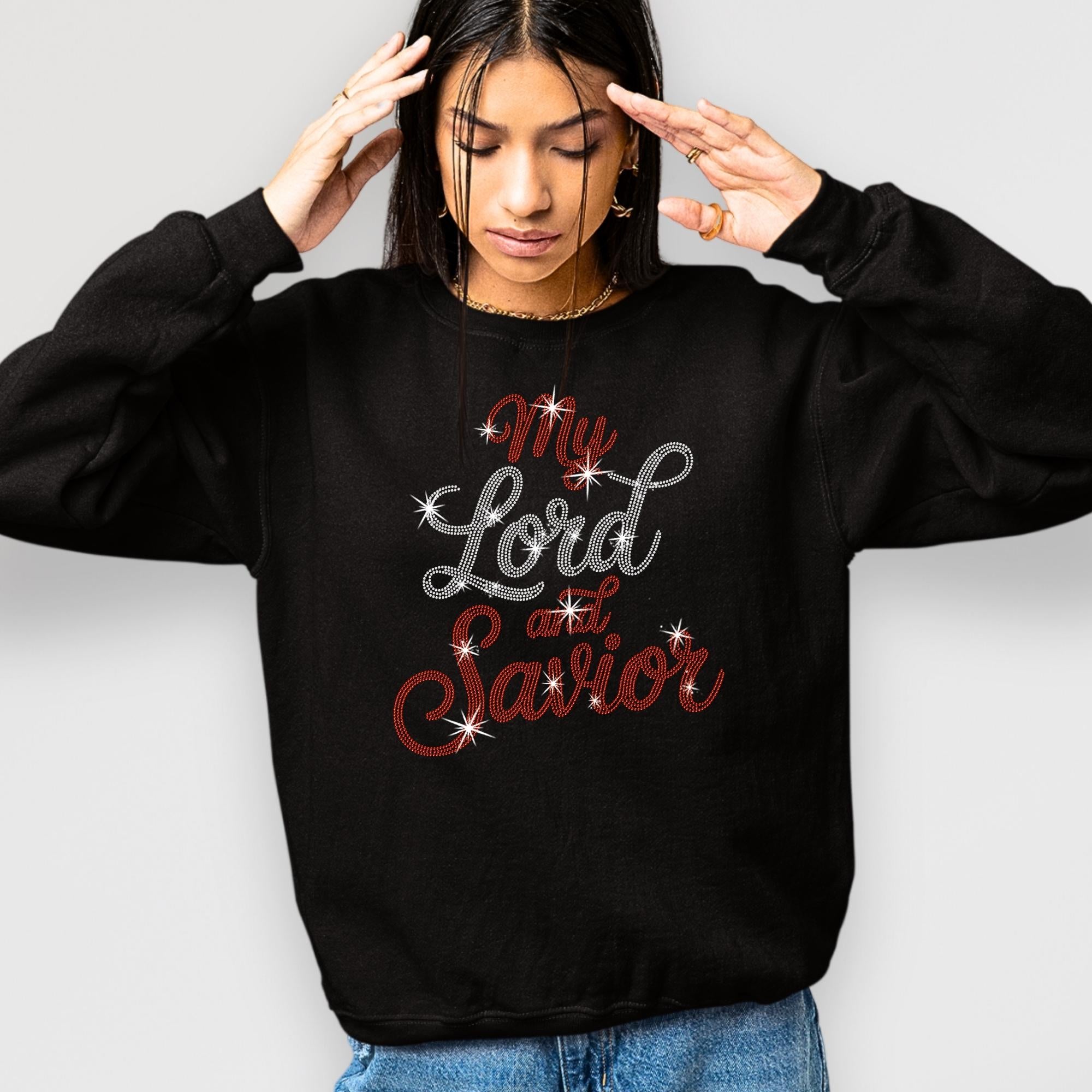 My Lord and Savior Rhinestone Shirt: Christian Faith Sparkle Tee Secondary image