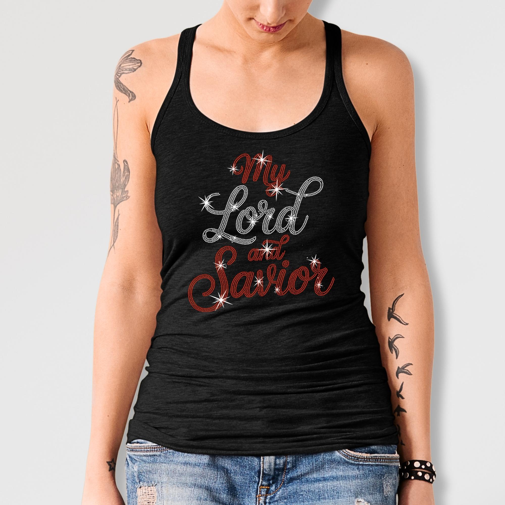 My Lord and Savior Rhinestone Shirt: Christian Faith Sparkle Tee