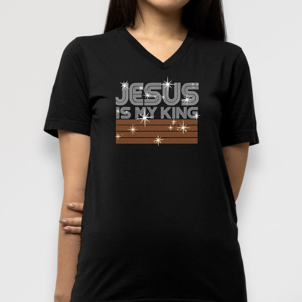Jesus Is My King Rhinestone Shirt: Sparkly Religious Tee