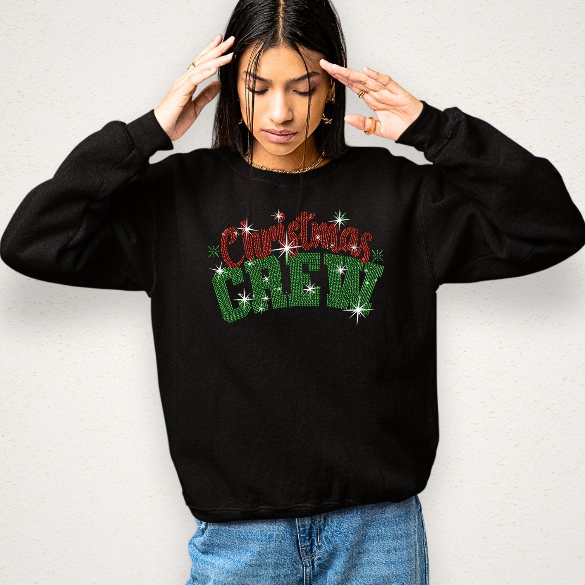 Christmas Crew Rhinestone T-shirt: Bling Family Christmas Shirt