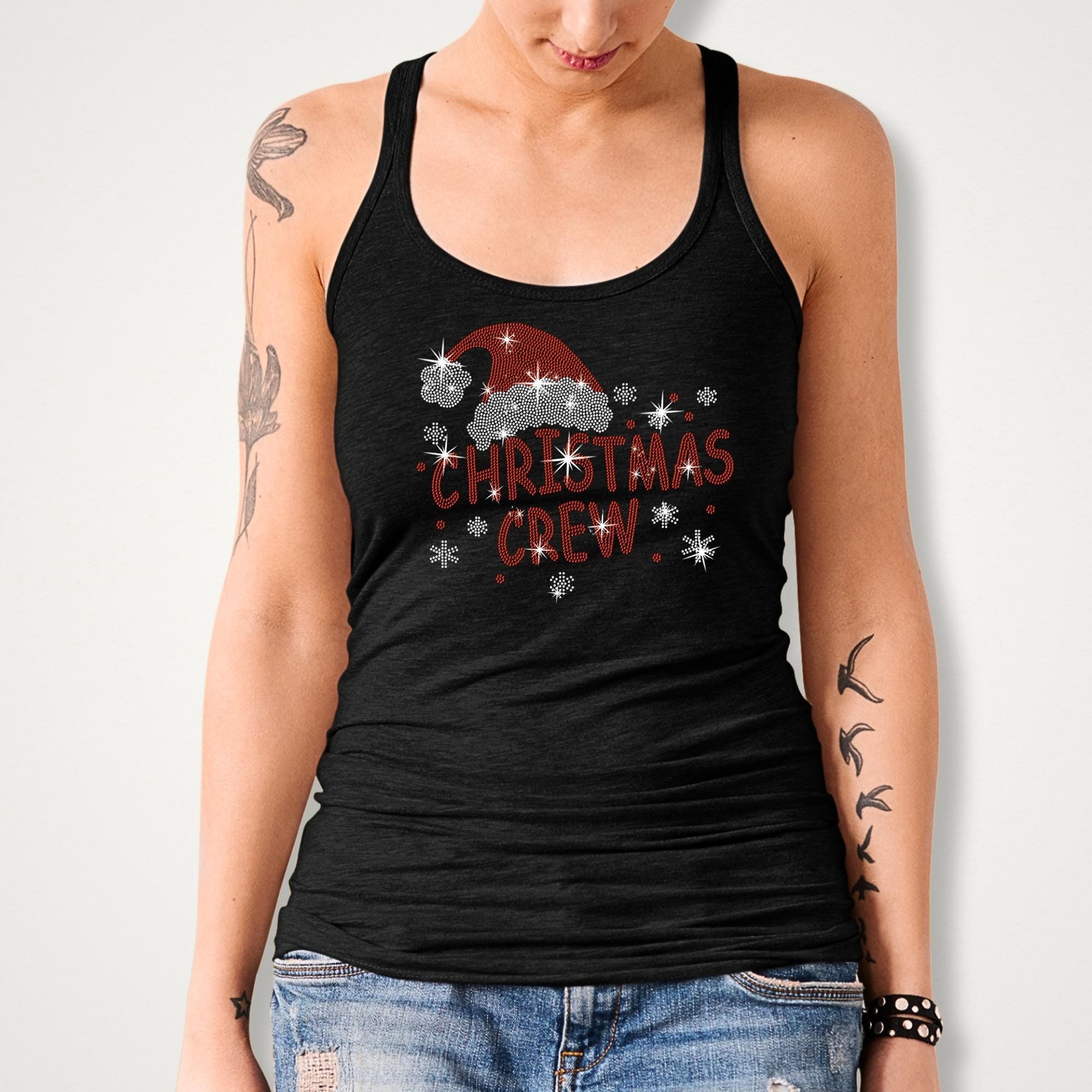 Christmas Crew Rhinestone Shirt: Xmas Family Matching Sweatshirt