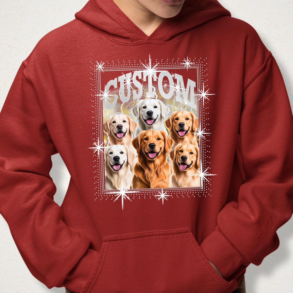 Custom Pet DTF Rhinestone Shirt: Personalized Dog Bootleg Rap Tee