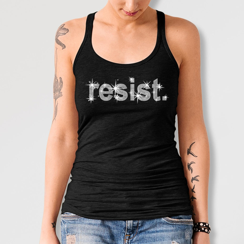 Resist Rhinestone Shirt: Sparkle Political Protest Tee & Sweatshirt