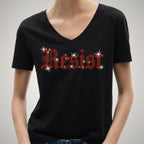 Resist Rhinestone Shirt: Old English Font Sparkle Political Protest Tee & Sweatshirt