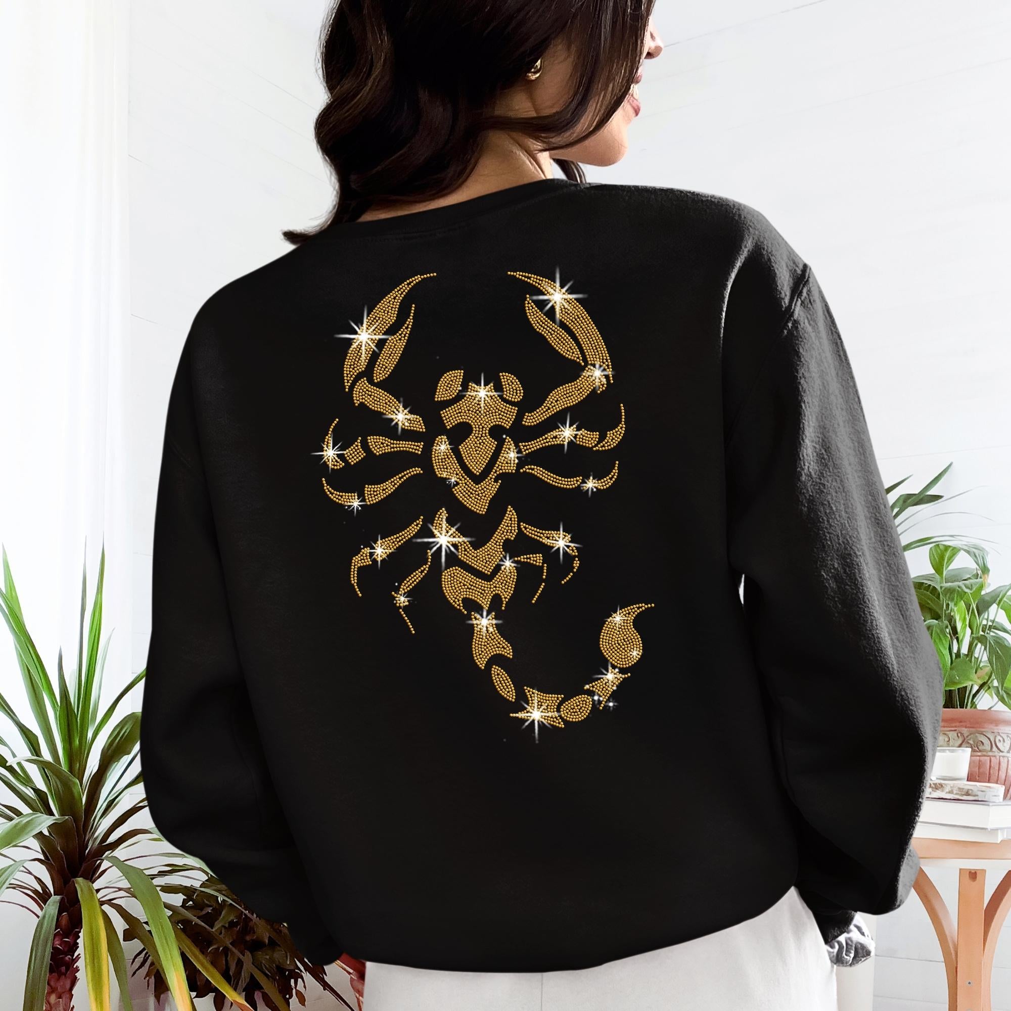 Scorpion Rhinestone Shirt: Zodiac Bling T-Shirt & Sweatshirt