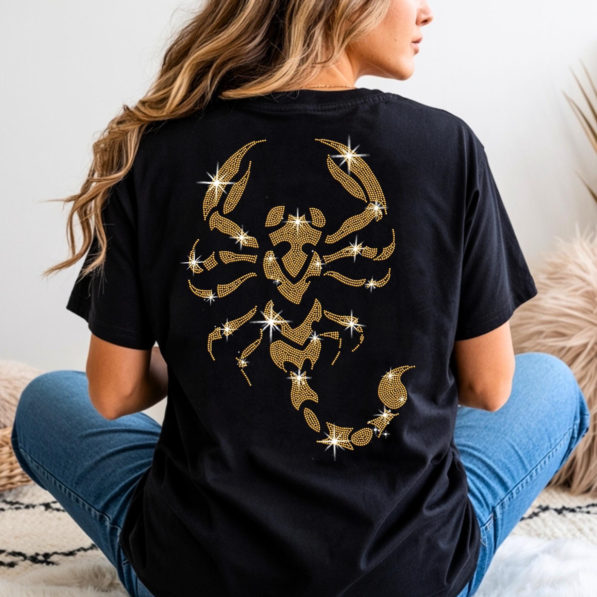 Scorpion Rhinestone Shirt: Zodiac Bling T-Shirt & Sweatshirt