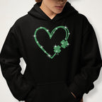 Shamrock Heart Rhinestone Shirt: Lucky Clover Bling Outfit