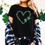 Shamrock Heart Rhinestone Shirt: Lucky Clover Bling Outfit