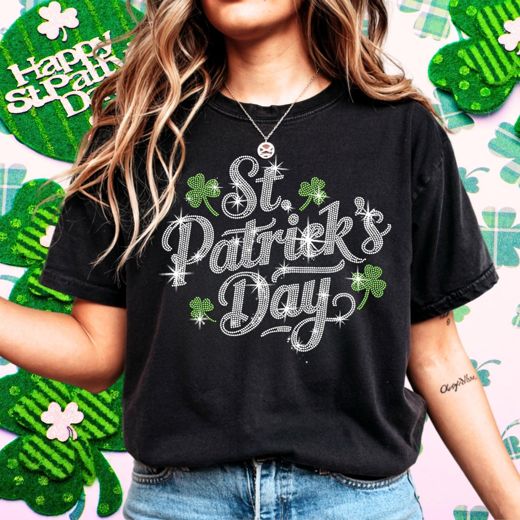 St Patrick's Day Rhinestone Shirt: Sparkly Irish Holiday Tee