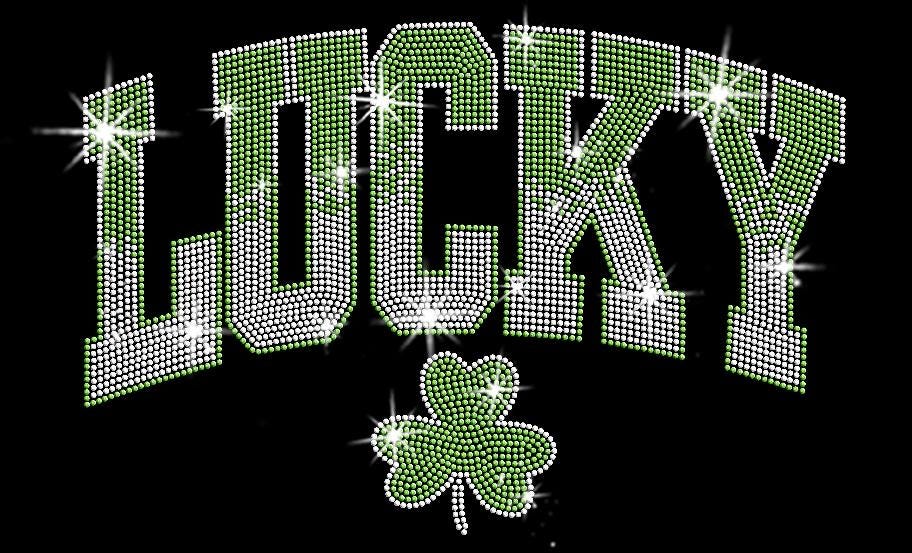 Lucky Rhinestone Shirt: Sparkly Clover Tee & Sweatshirt