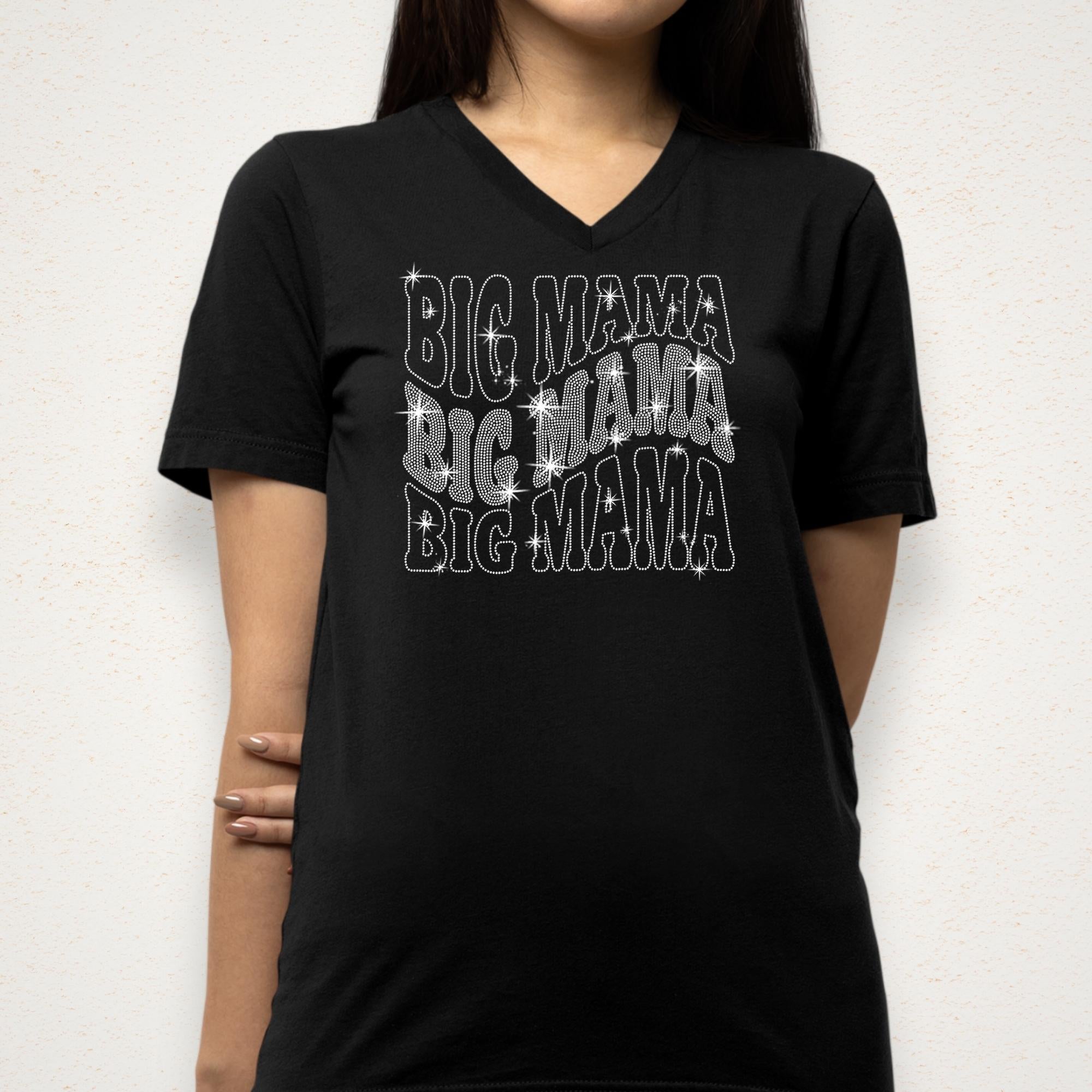 Big Mama Rhinestone T-Shirt: Mom Birthday Bling Apparel