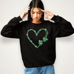 Shamrock Heart Rhinestone Shirt: Lucky Clover Bling Outfit