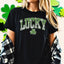 Lucky Rhinestone Shirt: Sparkly Clover Tee & Sweatshirt