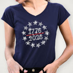 American 250 Years Rhinestone Shirt: 1776-2026, Patriotic 4th of July Bling Apparel
