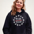 American 250 Years Rhinestone Shirt: 1776-2026, Patriotic 4th of July Bling Apparel