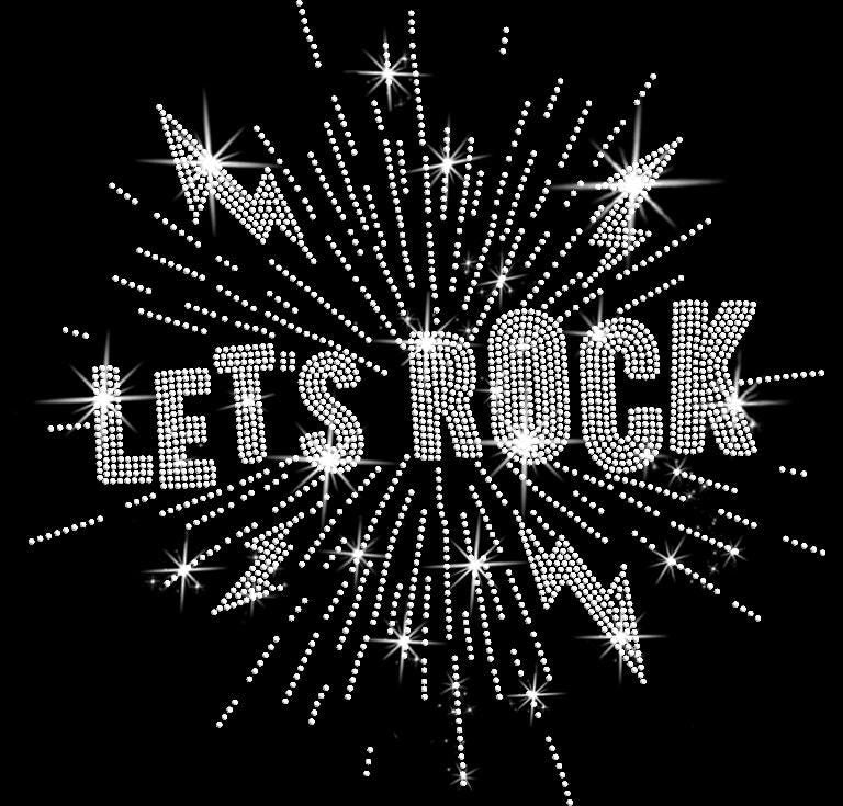 Let's Rock Rhinestone Shirt: Rock and Roll Bling Concert Outfit