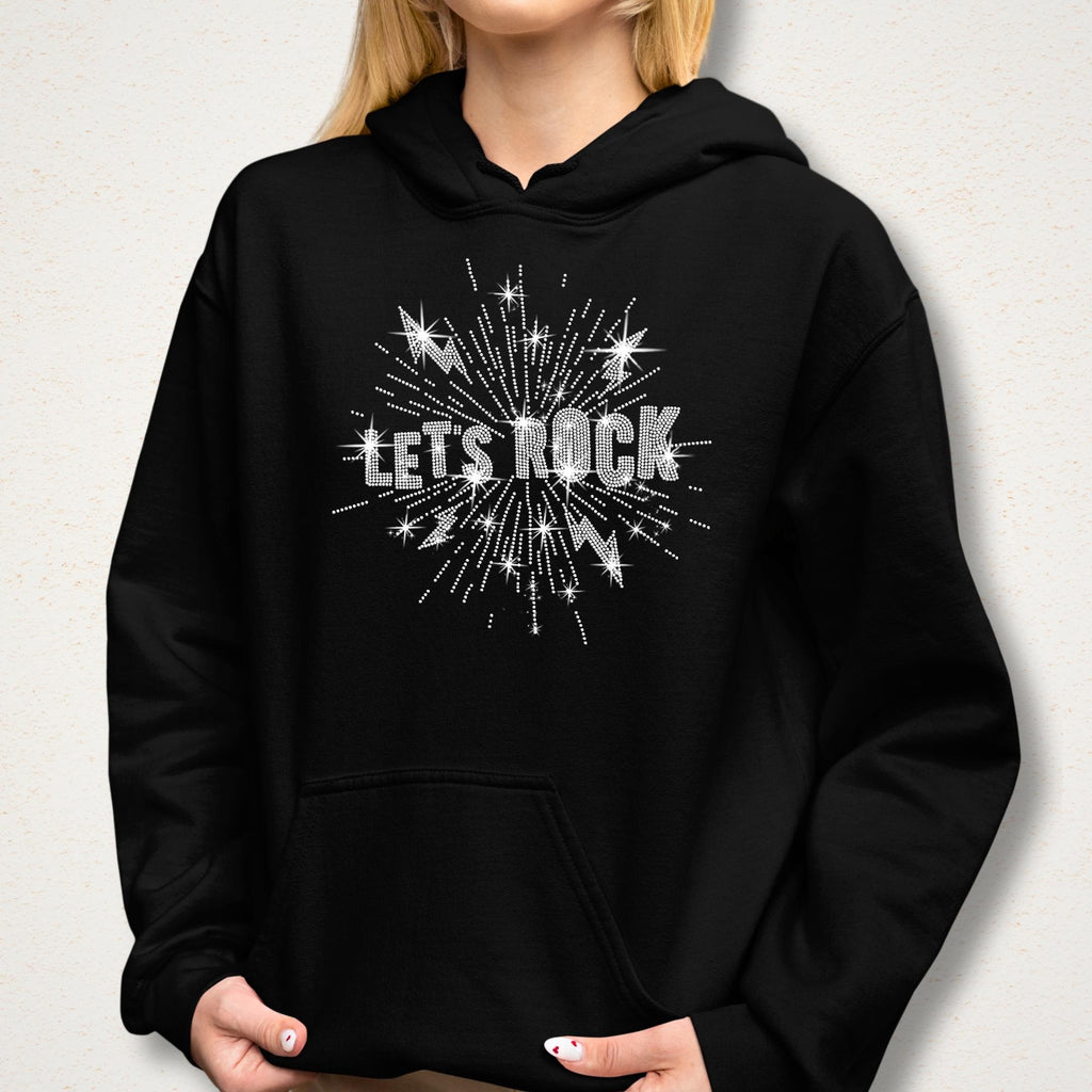 Let's Rock Rhinestone Shirt: Rock and Roll Bling Concert Outfit