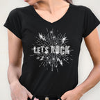 Let's Rock Rhinestone Shirt: Rock and Roll Bling Concert Outfit