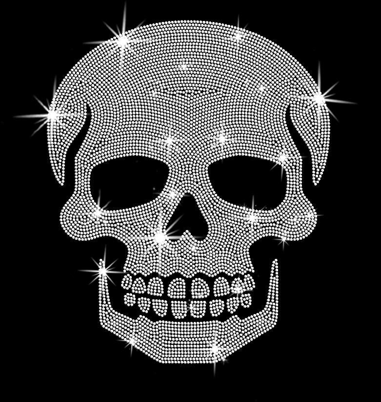 Rhinestone Skull Shirt: Gothic Bling Tee & Sweatshirt