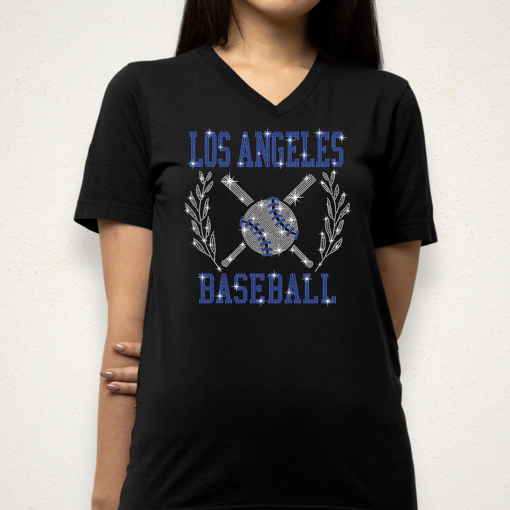 Los Angeles Game Day Rhinestone Shirt: Baseball Mom Sparkle Apparel