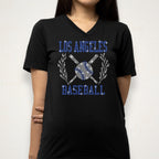 Los Angeles Game Day Rhinestone Shirt: Baseball Mom Sparkle Apparel