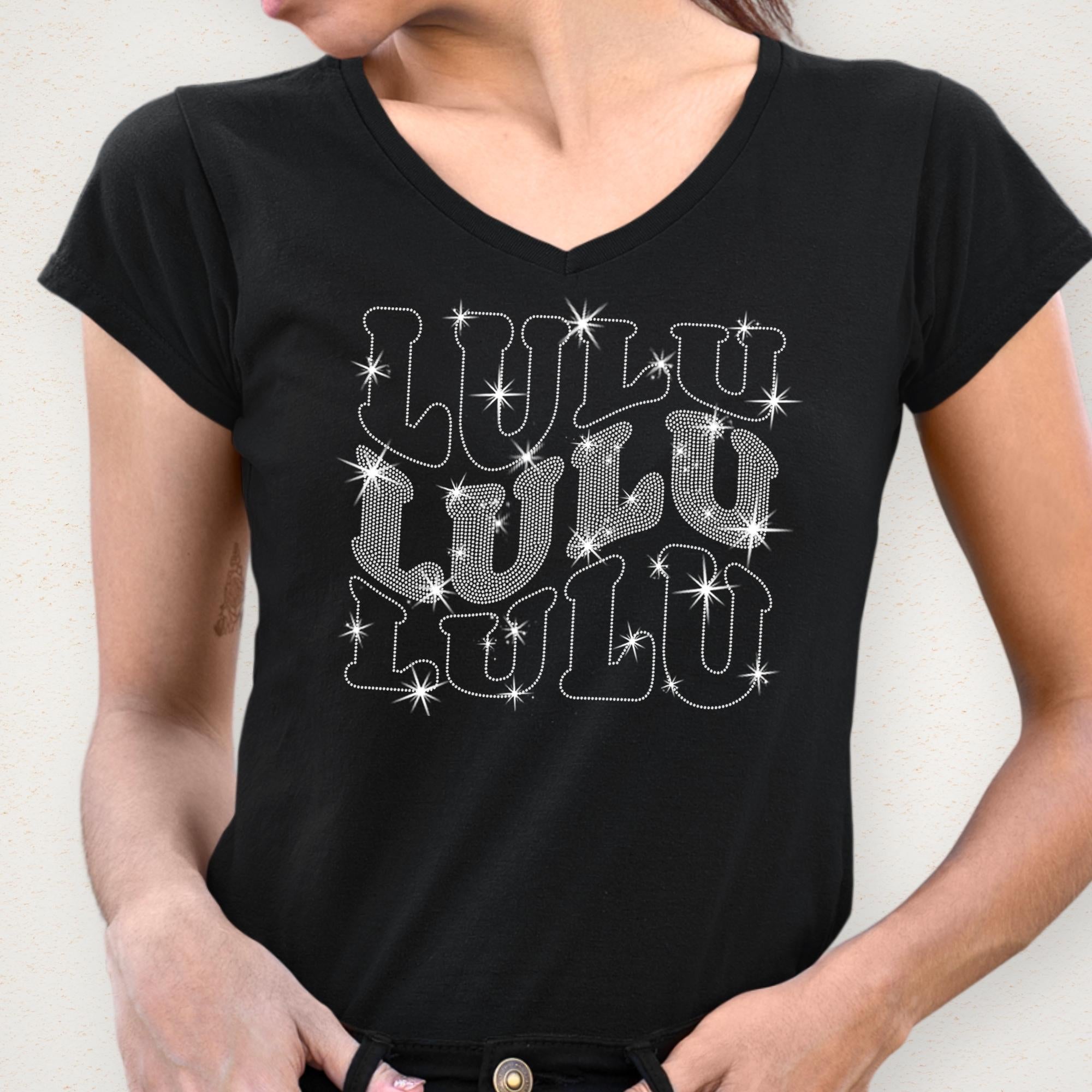 Lulu Rhinestone Sweatshirt, Unique Design Tee-Shirt For Best Grandma, Birthday or Mothers Day Gift Ideas, Women's Matching Shirt