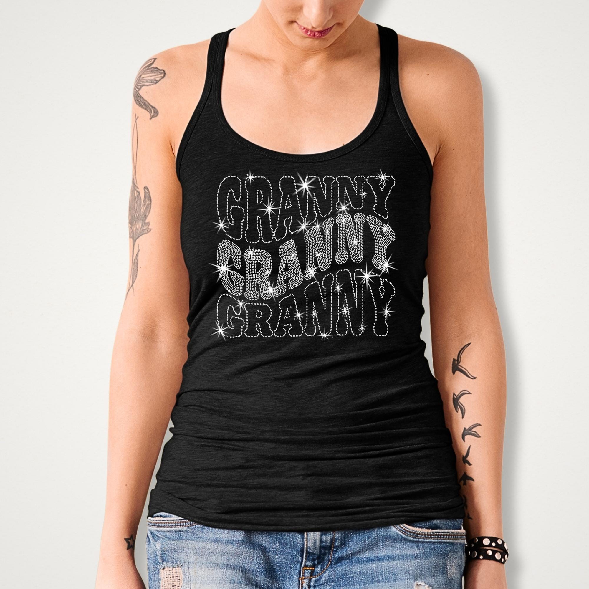 Granny Rhinestone T-Shirt: Sparkling Grandma Era Tee