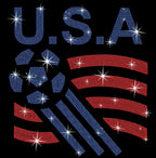 USA Soccer Rhinestone Shirt: Sparkly Patriotic Flag Tee