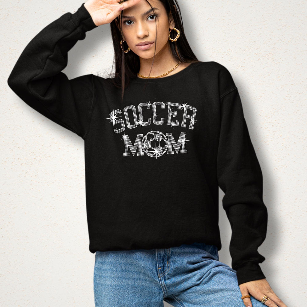 Soccer Mom Rhinestone Shirt: Sparkle Sports Parent Tee